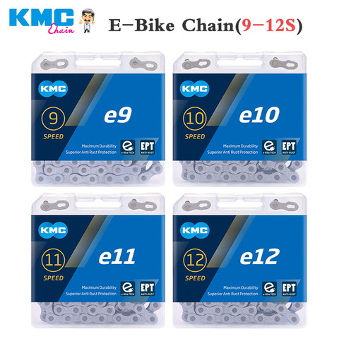 KMC E-bicicleta cadena e9 e10 e11 e12 cadenas de bicicleta 9 10 11 12 piezas Bicicleta electrónica 130/136 enlaces Anti-oxidación eléctrico bicicleta deporte partes ► Foto 1/6