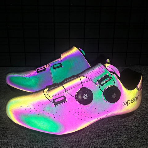 Zapatos de ciclismo de carretera antideslizantes para hombre y mujer, zapatillas profesionales fluorescentes de autosujeción para deportes al aire libre ► Foto 1/6