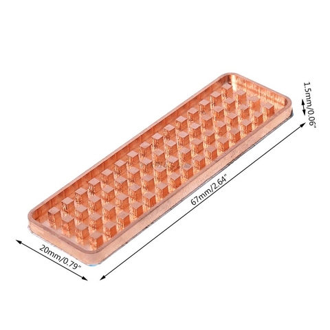 Disipador de calor NVME NGFF M.2 de cobre, disipador térmico de 2280 SSD, lámina de Metal, conductividad térmica, ventilador de refrigeración de oblea de silicona, disipador térmico M2 ► Foto 1/6