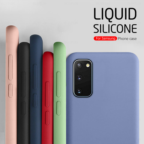 Funda de silicona líquida colorida para Samsung Galaxy S20 FE 5G S20fe S 20 Ultra Plus, funda suave a prueba de golpes ► Foto 1/6