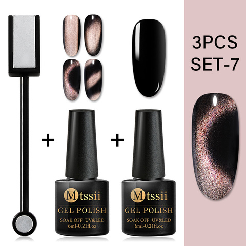 Mtssii magnético 5D ojo de gato Gel UV Set esmalte de uñas imán arte láser en uñas barniz brillante cielo Jade efecto empapa Gel UV DE MANICURA ► Foto 1/6