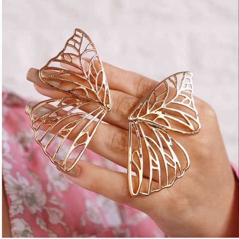 Señorita gran hueco de Metal mariposa Stud pendientes para las mujeres grandes pendientes llamativos al por mayor joyería femenina Bijoux regalo ► Foto 1/6