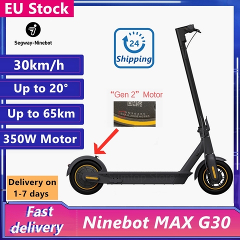 Ninebot-patinete eléctrico inteligente MAX G30 Kickscooter, Original, 30 km/h, 65km, 10 