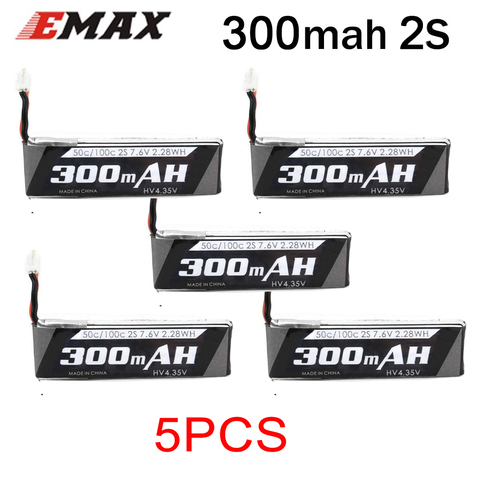 Emax-batería Lipo 2S, 300mah, 7,6 V, 50C/100C, HV, enchufe PH2.0 para Tinyhawk II, carrera, interior, Dron de carreras con visión en primera persona, nueva ► Foto 1/6