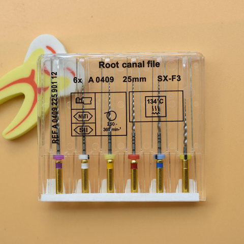 Dental super archivos endo rotary archivos endodónticos Limas niti 21mm 25mm níquel titainium instrumento SX-F3 odontología ► Foto 1/6