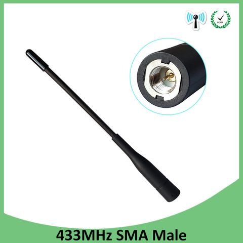 1 Uds 2 uds 433 MHz antena conector macho SMA antena de 433 mhz antenne direccional impermeable antenas para Walkie talkie inalámbrica ► Foto 1/6