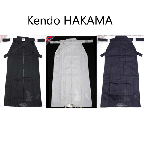 Kendo-Kimono Hakama de estilo japonés, uniforme de algodón de Aikido Hapkido, pantalones para practicar Samurai, ropa deportiva, pantalones, disfraz de Kendo Hakama ► Foto 1/5