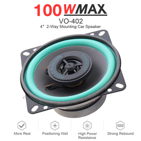 1 Uds 4 pulgadas 100W Universal HiFi para coche altavoz puerta del vehículo Audio de coche de música estéreo de frecuencia completa Coaxial altavoz ► Foto 1/6