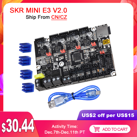 BIGTREETECH-Placa de Control de doble eje Z SKR MINI E3 V2.0, piezas de impresora 3D TMC2209 UART CR10 PRO ender 3, actualización SKR V1.4 TFT35 E3 ► Foto 1/6