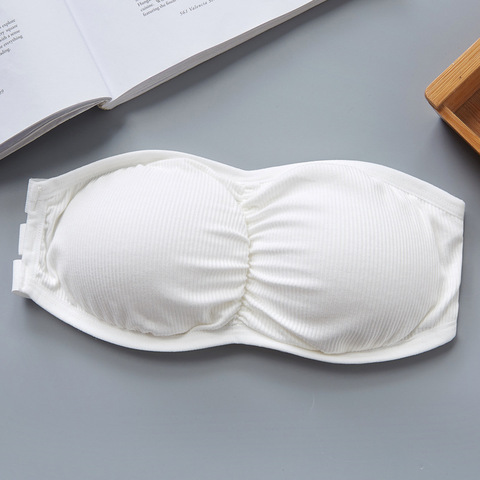 Sujetador sin tirantes Top recto y sexi mujeres Bralette ropa interior Invisible sujetador sin costuras de la ropa interior sujetador Top recortada sin breteles ► Foto 1/6