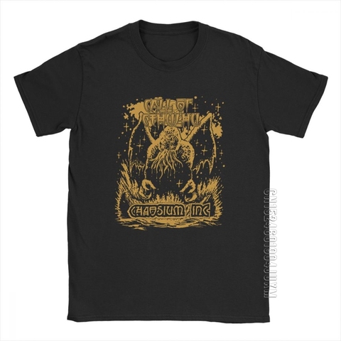 Camiseta de manga corta con cuello redondo para hombre, camisa de cuello redondo, estilo Vintage, con estampado de Call Of Cthulhu Mythos, de 100% y Lovecraft, para verano ► Foto 1/6