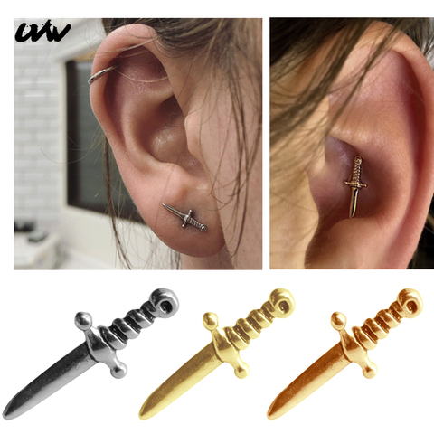 UVW328-pendientes de acero inoxidable para el cartílago de hélice, Piercing para el trago, el lóbulo de la concha, joyería, nueva moda, 2 piezas ► Foto 1/6