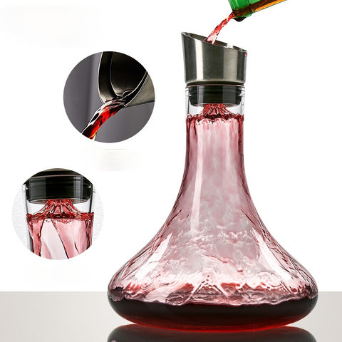 Decantador rápido de vino tinto grande, sin plomo, hecho a mano, 1800ML, juego de olla dispensadora de vino para el hogar, decantador Iceberg ► Foto 1/5