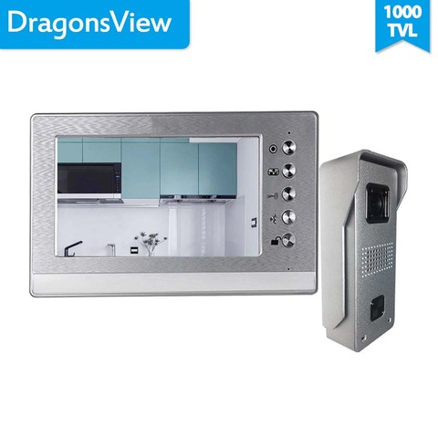 Dragonsview-intercomunicador con cable, sistema de vídeo para puerta, Monitor de teléfono con timbre, cámara impermeable IP65, 7 pulgadas ► Foto 1/4