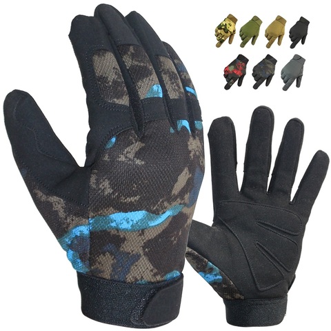 Guantes de Camping para deportes al aire libre, de dedo completo, transpirables, para senderismo, caza, ciclismo, montañismo, Camuflaje, guantes tácticos del ejército ► Foto 1/6