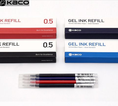 10 unids/pack para Xiaomi, pluma de Gel de Kaco 0,5 MM recarga azul/negro/azul marino tinta retráctil firmar pluma bolígrafos para la escuela, la Oficina ► Foto 1/6