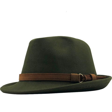 Nuevo de mujer de lana de sombrero de fieltro para hombre para el otoño de invierno dama elegante sombrero de fieltro estilo gánster sentía Homburg Iglesia Jazz sombrero 55-58CM, ajustable ► Foto 1/6