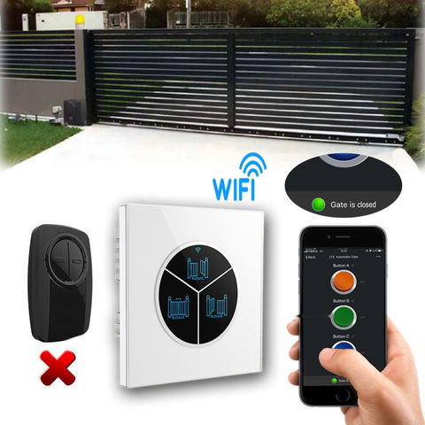 Control por aplicación móvil, interruptor WIFI para abrir puertas correderas automáticas, control remoto de repuesto ► Foto 1/4