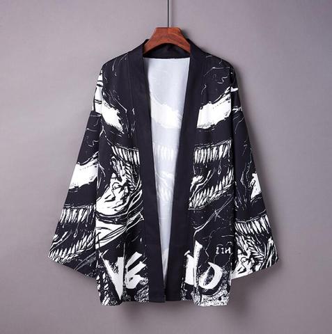 Kimono Retro japonés de manga larga para mujer y hombre, chaqueta de moda, cárdigan, Kimono de Anime, Haori, holgado, prendas exteriores ► Foto 1/5