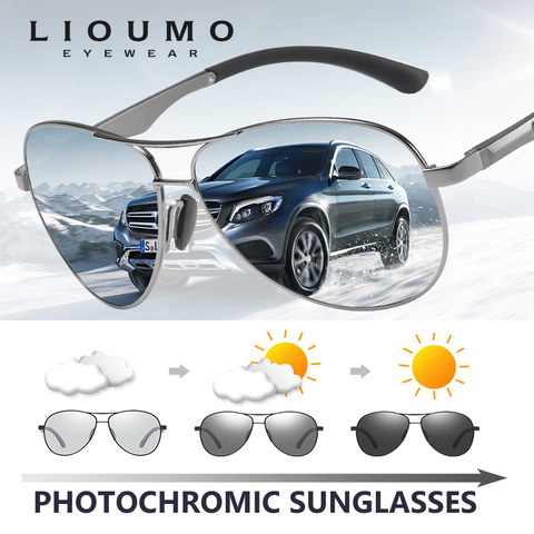 Gafas de sol fotocromáticas con diseño de piloto para hombre y mujer, gafas de sol de seguridad polarizadas, antideslumbrantes, diseño clásico de marca ► Foto 1/6