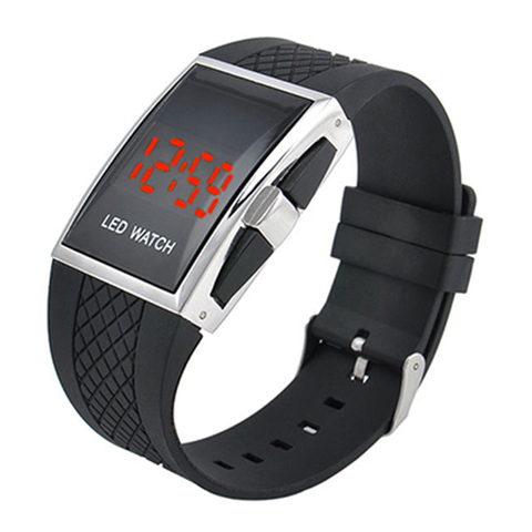 Reloj de pulsera cuadrado con pantalla Digital LED para hombre y mujer, reloj deportivo informal, militar, Esfera Grande ► Foto 1/6