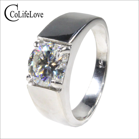 CoLife-Anillo de moissanita de plata 925 para hombre, joyería de moda, Color D, 1ct, 2ct, 3ct ► Foto 1/6