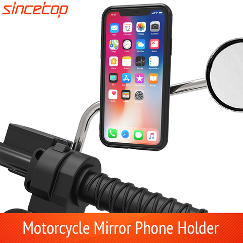 Universal espejo retrovisor de motocicleta soporte para teléfono móvil de apoyo manejar bicicleta Moto vehículos eléctricos rápido de soporte titular de montaje ► Foto 1/6