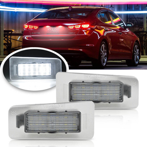 Luz de placa de matrícula LED para coche, repuesto de luz trasera, color blanco E4, para Hyundai Elantra 11 ~ 13/I30 12 ~ 14, Kia Cadenza Rio Cerato ► Foto 1/1