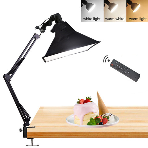 Fotografía teléfono escritorio suspensión brazo soporte + 35W lámpara LED + Reflector del Softbox Kit de iluminación continua para foto Grabación de Vídeo ► Foto 1/6