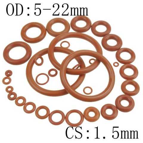 Junta tórica de goma de silicona, espesor de 1,5mm, 5-22mm, OD, resistencia al calor rojo, juntas de sellado ► Foto 1/6