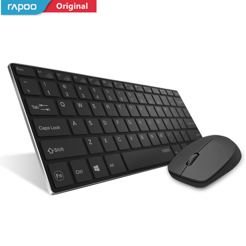 Rapoo, interruptor de teclado inalámbrico multimodo entre Bluetooth y 2,4G, conecta 3 dispositivos, teclado silencioso, ratón óptico, conjunto para Tablet ► Foto 1/4