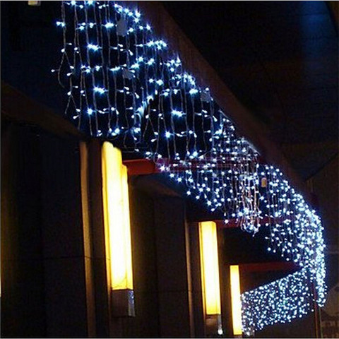 Guirnaldas navideñas de luces para jardín, guirnalda decorativa para exteriores, carámbano de cortina, 5M, 0,4-0,6 m ► Foto 1/6