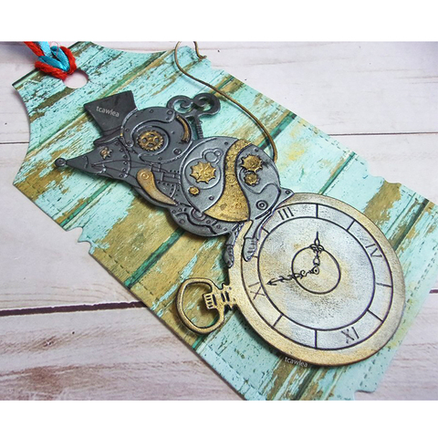 Reloj nuevo con forma de pájaro, búho, perro, ratón, Steampunk, troqueles de Metal, máquina, animales, plantilla para hacer álbumes de recortes, tarjeta decorativa ► Foto 1/6