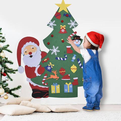 Decoración de árbol de Navidad de fieltro DIY, decoración de Navidad para el hogar, regalo de Año Nuevo, adornos de Navidad, árbol Xmass de Papá Noel 2022 ► Foto 1/6