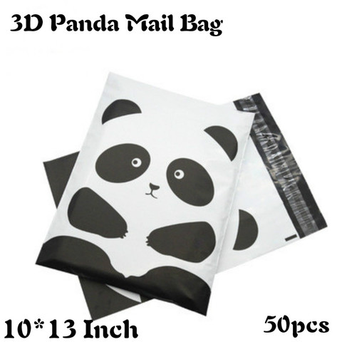 Bolsa de mensajería de Panda 3D, bolsa impermeable de 10x13 pulgadas, autoadhesiva, Express, de plástico, para correo Postal, 50 Uds. ► Foto 1/4