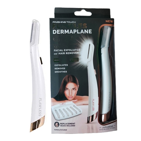 Dermaplane-maquinilla de afeitar Facial iluminada Glo, con 6 cabezales de repuesto, depilación Facial ► Foto 1/6