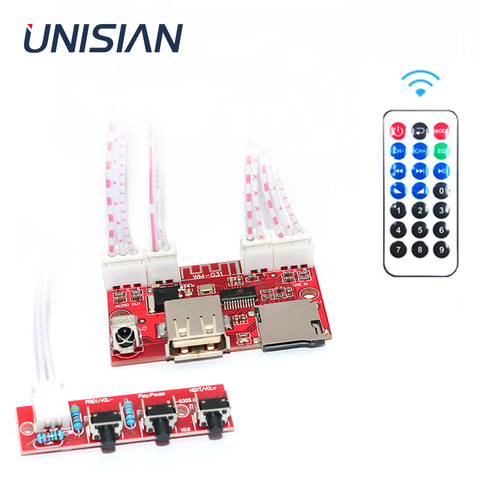 UNISIAN-placa decodificadora Bluetooth 5,0, tarjeta USB u-disk tf, entrada de señal Aux, compatible con MP3, WMA, WAV, FLAC APE, control remoto, decodificador DAC ► Foto 1/6