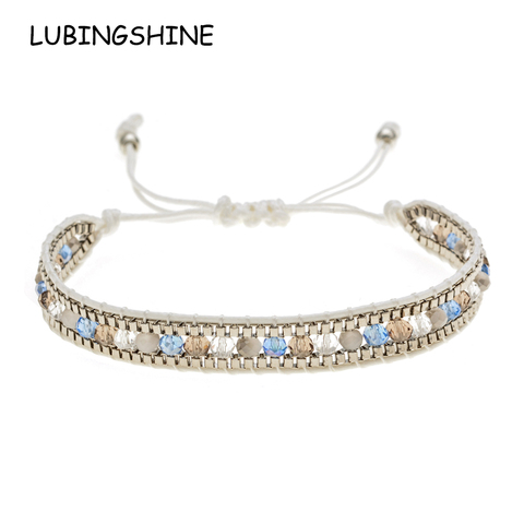 LUBINGSHINE mujer hombre hecho a mano Bohemia tejido cuerda ajustable cadena cristal encantos pulseras pulsera joyería de moda regalo ► Foto 1/6