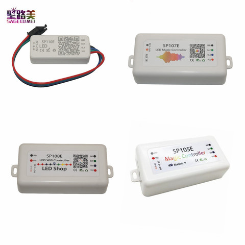 DC5-24V SP110E SP105E Controlador LED Bluetooth SP107E música SP108E controlador wifi para WS2811 WS2812 píxeles tira de luz Led ► Foto 1/5