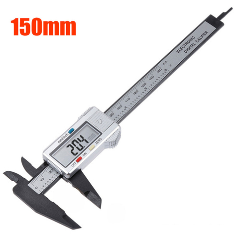 Vastar 150mm 100mm calibrador Digital Vernier pinza de carbono precisa pinzas electrónicas instrumento de medición uso botón batería ► Foto 1/6