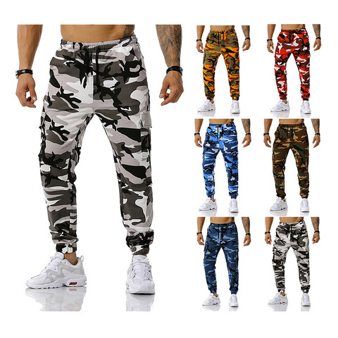 Pantalones Cargo de camuflaje para hombre, pantalón largo informal de algodón con múltiples bolsillos, Joggers de Hip Hop urbano, pantalones tácticos militares ► Foto 1/6