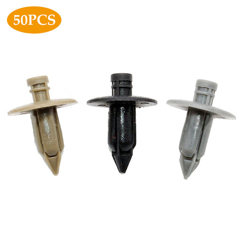 50 Uds. 7mm Agujero Remaches de Plástico Grapas para Suzuki Nissan Toyota Honda Panel de Puerta de Coche Tapicería Vehículo Clip de Retención Retenedor Push Pin Negro Beige Grapa Gris 80999-05N07 90467-07043 ► Foto 1/6