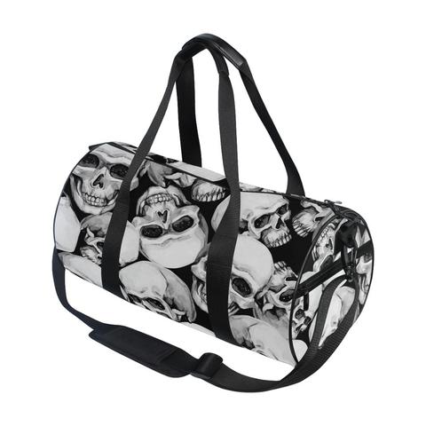 ALAZA-Bolso grande de lona con estampado de calavera para hombre, bolsa de viaje para gimnasio, informal, para exteriores ► Foto 1/5