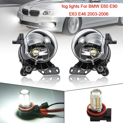Faros antiniebla delanteros para coche, bombillas LED halógenas, para BMW E60, E90, E63, E46, 3, 5, 6 series, 1998-2007 ► Foto 1/6