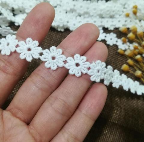 Encaje de guipur de alta calidad, tela de encaje de algodón bordado, tul, 1cm, encajes de flores, costura, apliques de boda, QZ41 ► Foto 1/3