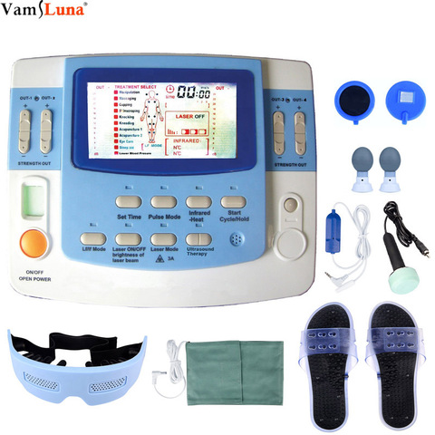 Electroestimulador muscular física integrada con ultrasonido equipo de fisioterapia Tens y Ems 7 canales con función láser y sueño ► Foto 1/6