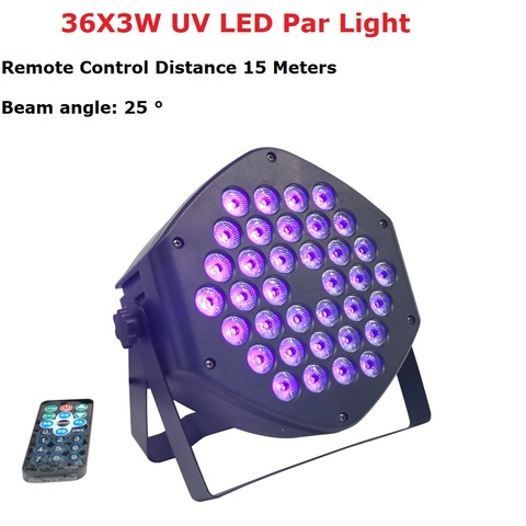 Reflector Par LED plano de 36X3W, dispositivo de iluminación UV de Color violeta con DMX512, para DJ, discotecas, máquina de proyector, decoración de fiestas y Navidad, púrpura ► Foto 1/6