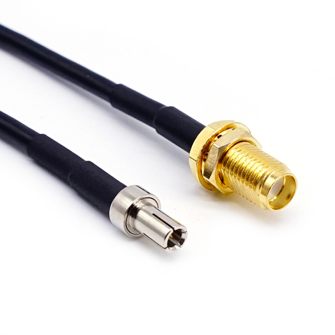 CABLE RF TS9 hombre a antena hembra SMA Cable Coaxial en espiral adaptador de conector RG174 15CM ► Foto 1/5