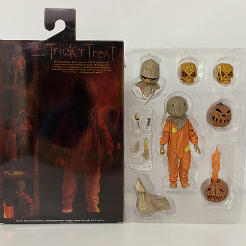 Figura DE ACCIÓN DE Trick R Treat Sam, vestido con bolsa y piruleta, Halloween, película clásica, NECA, modelo de juguete, regalo, 2007 ► Foto 1/6