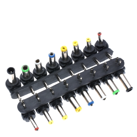 8 unids/set universal AC DC 2 Pasadores extremidad del cargador del enchufe Adaptadores de corriente portátil ► Foto 1/6